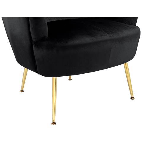 Paloma Sedia Accento In Velluto Nero - Foto 6
