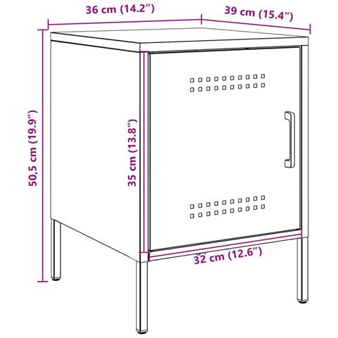 Comodini 2 Pz Antracite 36x39x50,5 Cm In Acciaio - Foto 2