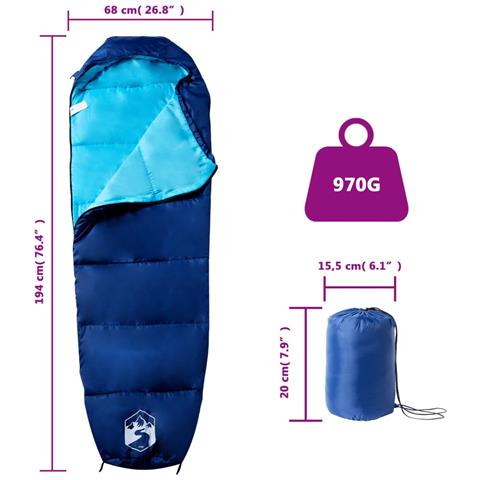 Sacco A Pelo Mummia Da Campeggio Per Adulti 3 Stagioni - Foto 5