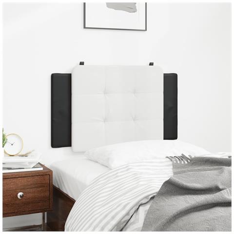 Cuscino Testiera Nero E Bianco 90 Cm In Similpelle - Foto 3