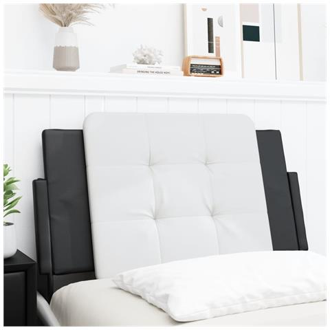 Cuscino Testiera Nero E Bianco 90 Cm In Similpelle - Foto 1