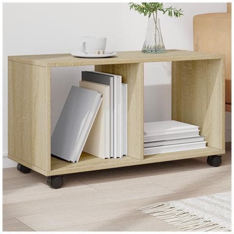 Mobiletto Con Ruote Rovere Sonoma 72x33x42,5 Cm In Truciolato - Foto 1