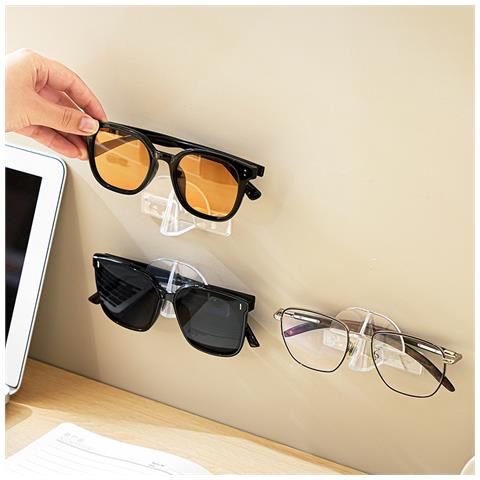 Portaocchiali Impilabile A 2 Ripiani, Organizer Per Occhiali Da Sole In Acrilico Trasparente - Foto 5