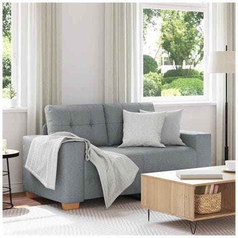 Divano Divanetto Grigio Chiaro 120 cm in Tessuto - Foto 1
