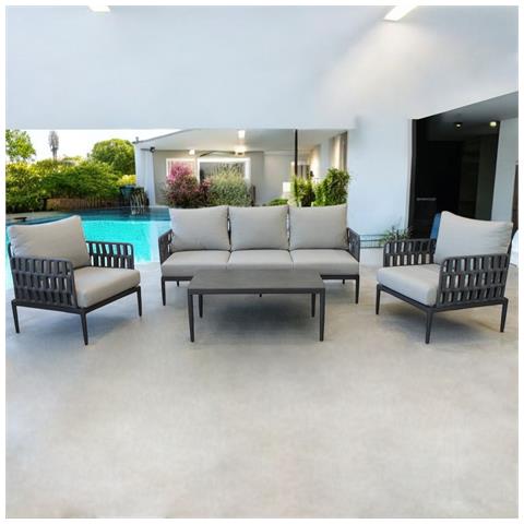 Cascada - Salotto Outdoor Con Struttura In Alluminio Grigio Chiaro, Antracite O Naturale - Foto 2