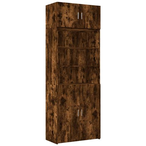 Armadietto Rovere Fumo 80x42,5x225 Cm In Truciolato - Foto 2