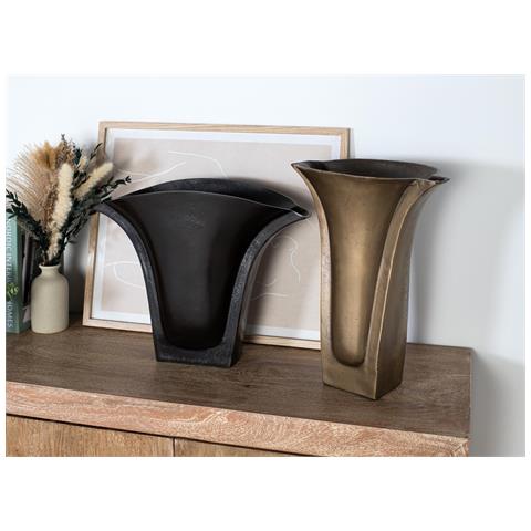 Set Di Due Vasi Realizzati In Alluminio Con Finitura Grezza - Foto 2