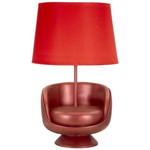 Lampada Da Tavolo Poltrona 1 - Rosso - Poliresina - 26x26x43 Cm - Foto 1