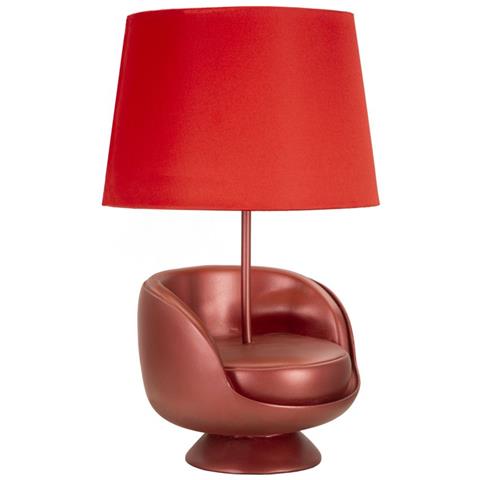 Lampada Da Tavolo Poltrona 1 - Rosso - Poliresina - 26x26x43 Cm - Foto 2