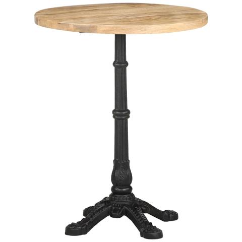 Tavolino Da Bistrot Ø60x76 Cm In Legno Di Mango Grezzo - Foto 2