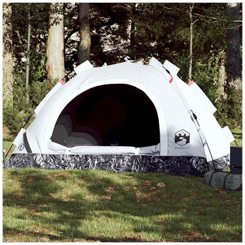 Tenda 2 Persone Bianca in Tessuto Oscurante a Rilascio Rapido - Foto 1