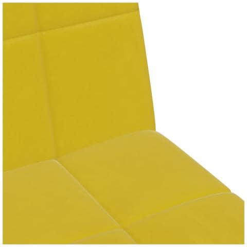 Divano Letto 2 Posti con Sgabello Giallo in Velluto - Foto 9