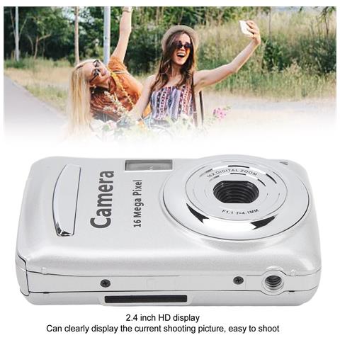 Fotocamera Digitale Compatta 1080p, 16 Mp Con Schermo Da 2,4 Pollici - 32 Gb Silver - Foto 7