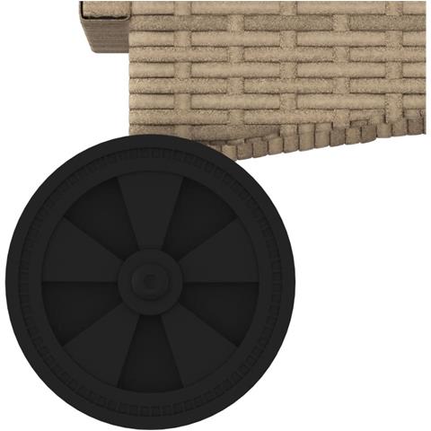 Lettino Prendisole con Ruote e Cuscino in Polyrattan Beige - Foto 9