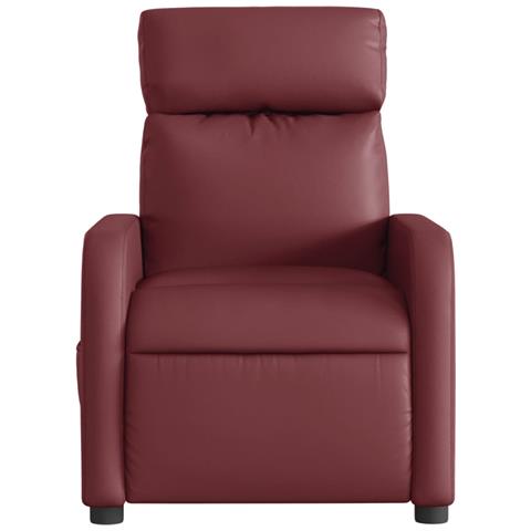 Poltrona Reclinabile Elettrica Rosso Vino in Similpelle - Foto 9