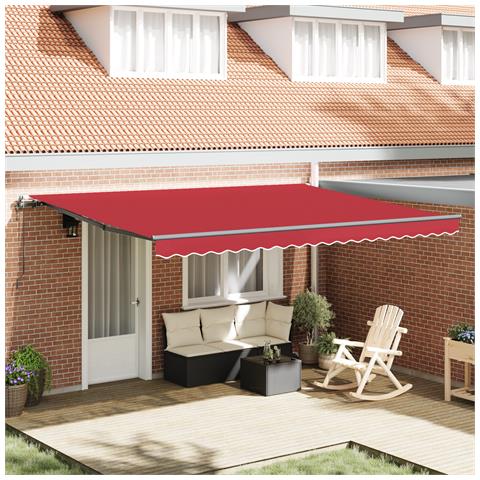 Tenda Retrattile Automatica Rossa 450x300 cm, Fascia di Ricambio per Tenda  per Struttura da 4,5x3 m Rossa - Foto 2