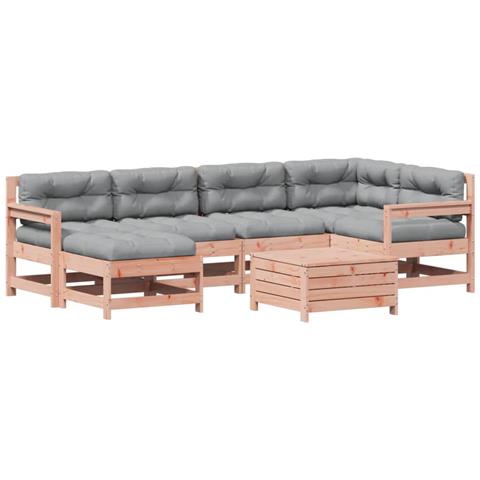 Set Divani Giardino 7 pz con Cuscini Legno Massello di Douglas - Foto 1