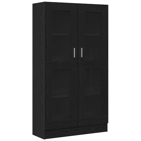 Libreria Nera in Finitura Rovere di  82,5x30,5x150 cm in Legno Ingegnerizzato - Foto 1