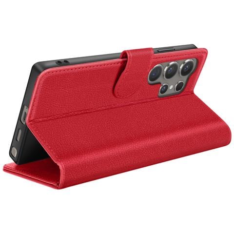Custodia A Portafoglio Per Galaxy S24 Ultra Con Supporto E Linguetta Magnetica, Rosso - Foto 5