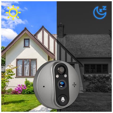 Spioncino Digitale Smart Guard Dv50, Schermo A Colori Da 4,3"", Wifi E App Mobile, Visione Notturna, Sensore Di Movimento Pir, Audio Bidirezionale, Scheda Sd Fino A 64 Gb, 3 Mesi Di Autonomia - Foto 3