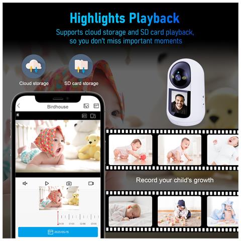 Videocamera Per Videochiamate 3mp - Voce Ai Wireless, Ptz, Monitoraggio Intelligente 2k Hd - Foto 2