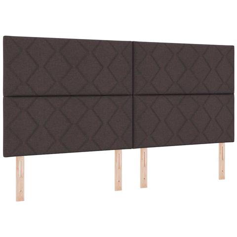 Letto a molle con materasso Marrone scuro 200 x 200 cm Tessuto - Foto 1