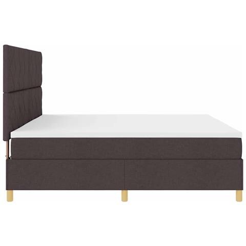 Letto a molle con materasso Marrone scuro 200 x 200 cm Tessuto - Foto 9