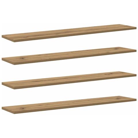 Scaffale 4 pcs Marrone 100 x 20 x 1.5 cm Legno multistrato - Foto 1