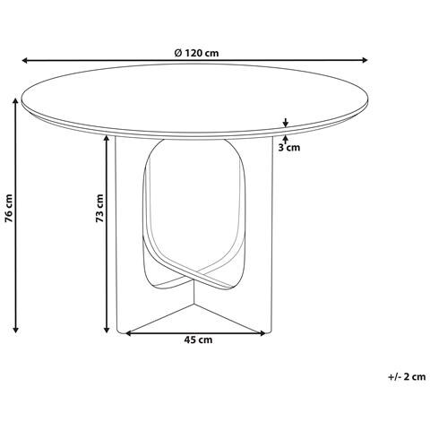 Tavolo Da Pranzo Karlo Marrone Chiaro 120 Cm 120 Cm - Foto 8
