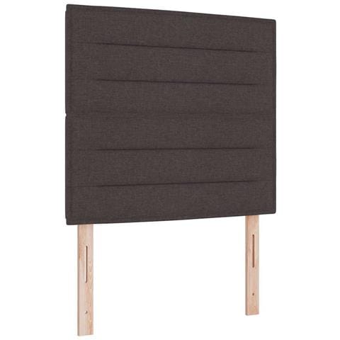 Letto a molle con materasso Marrone scuro 90 x 190 cm Tessuto - Foto 1
