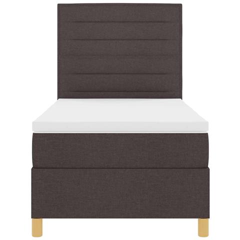 Letto a molle con materasso Marrone scuro 90 x 190 cm Tessuto - Foto 9