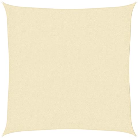 Parasole A Vela Hdpe Quadrato 3,6x3,6x3,6 M Crema - Foto 1