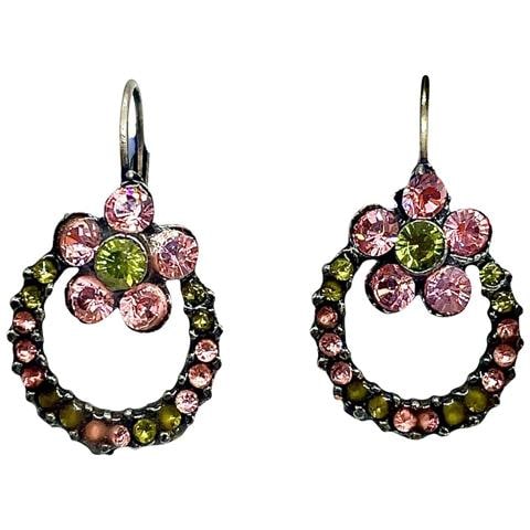 Ciondolo A Forma Di Fiore E Cerchio In Cristallo Misto Sw - Foto 1