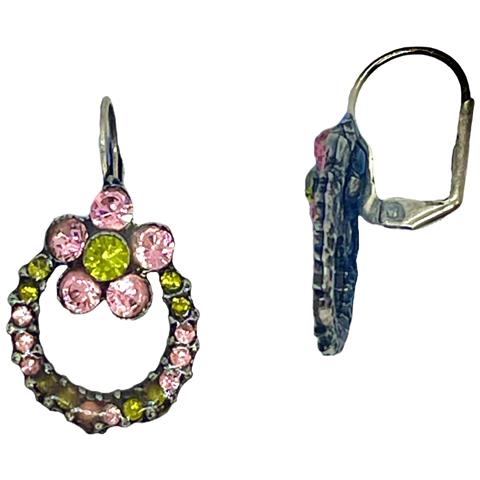 Ciondolo A Forma Di Fiore E Cerchio In Cristallo Misto Sw - Foto 2