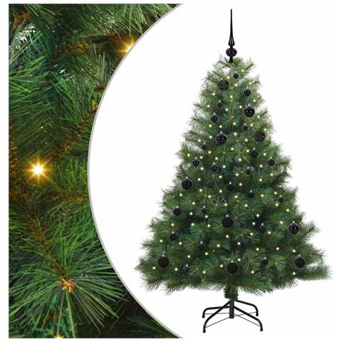 Albero di Natale artificiale con 150 LED Verde 150 cm PE e PVC - Foto 1