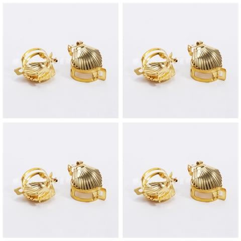 Spegni Candela Automatico Con Copertura A Conchiglia Regolabile - Set Da 4, Fermasfiamma In Metallo Gold - Foto 1
