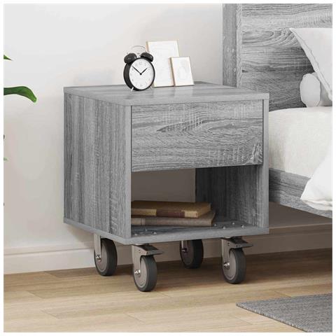Comodino Grigio Sonoma 40,5 x 40 x 48 cm Legno multistrato - Foto 2