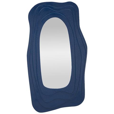 Specchio Da Parete Dafne Blu Con Sagoma Ondulata 98x172 Cm - Foto 1