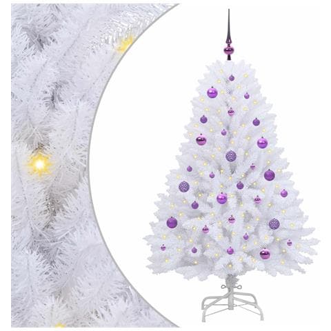 Albero di Natale Artificiale con Rami Pieghevoli Bianco 150 cm - Foto 1