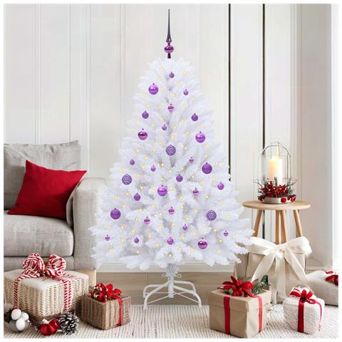 Albero di Natale Artificiale con Rami Pieghevoli Bianco 150 cm - Foto 2