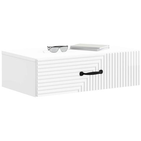 Tavolino da Parete Laterale Bianco Lucido 59 x 34,5 x 17 cm - Foto 2