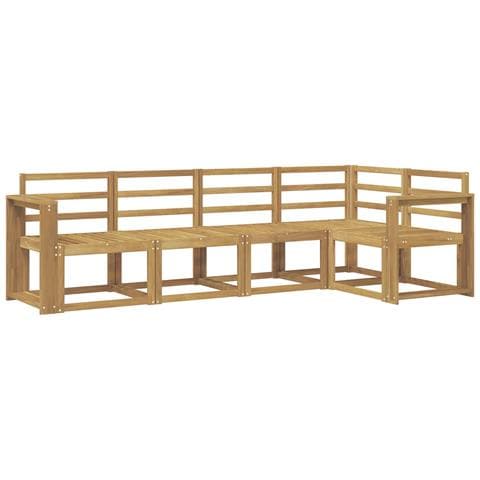 Set di divani da esterno 5 pcs Bianco Legno di Acacia Massello - Foto 1