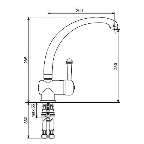 Laguna 4077 Miscelatore Monocomando per Lavello Colore Antracite - Foto 2
