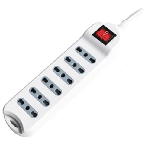 Multipresa Ciabatta 6 Posti Prese / bipasso 10/16a Standard Italiano Interruttore Luminoso - Sku 8742 - Foto 1