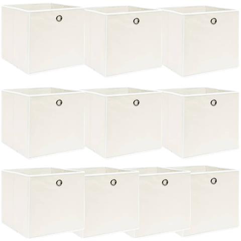 Scatole Portaoggetti 10pz Bianche 32x32x32 cm Tessuto - Foto 1