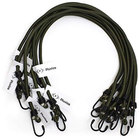 Heavy Duty 10 Elastico Bungee Cavi Con Ganci Confezione Camping Basha Bivvy Bivi Fai Da Te Multi-purpose Custodia - 2 Anni Di Garanzia - Foto 1