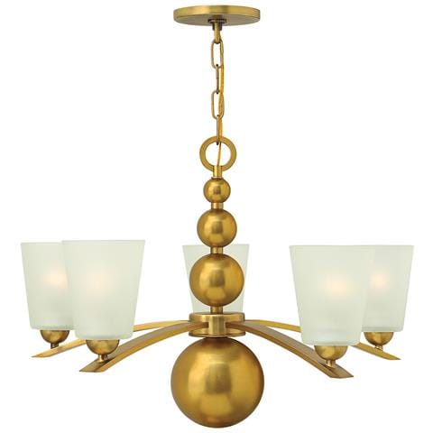 Lampadario A 5 Luci Multibraccio Finitura Ottone Vintage, Attacco E27 - Foto 2
