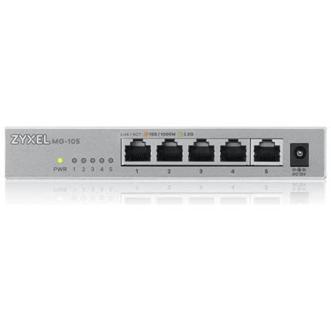 MG-105 Switch di Rete Non Gestito 5 Porte 2.5G Ethernet (100/1000/2500) Full Duplex Montabile a Parete - Foto 1