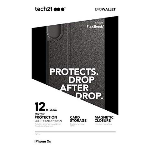 Tech21 Evo Portafoglio protettiva Custodia per iPhone di Apple di X / iPhone XS - Nero - Foto 3