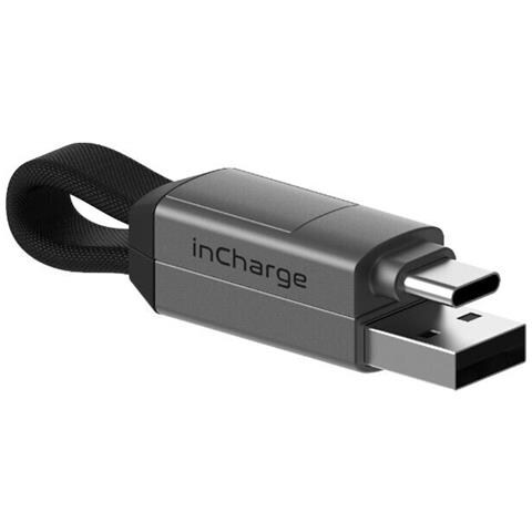 Cavo Multiconnettore inCharge 6 USB-C / Lightning / Micro USB Portachiavi Colore Grigio - Foto 2